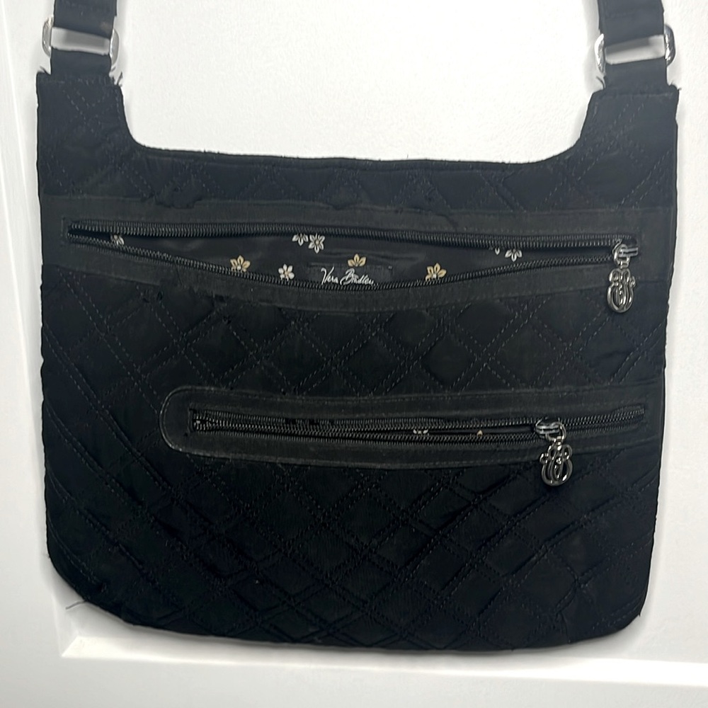 Vera Bradley Black Quilted Hobo Crossbody Purse